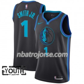 Barn Dallas Mavericks Tröja Dennis Smith 1 2018-19 Nike City Edition Svart Blå Swingman